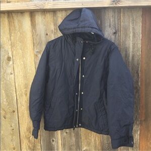J. Crew  Navy Blue Hooded Puffer Jacket Size PS